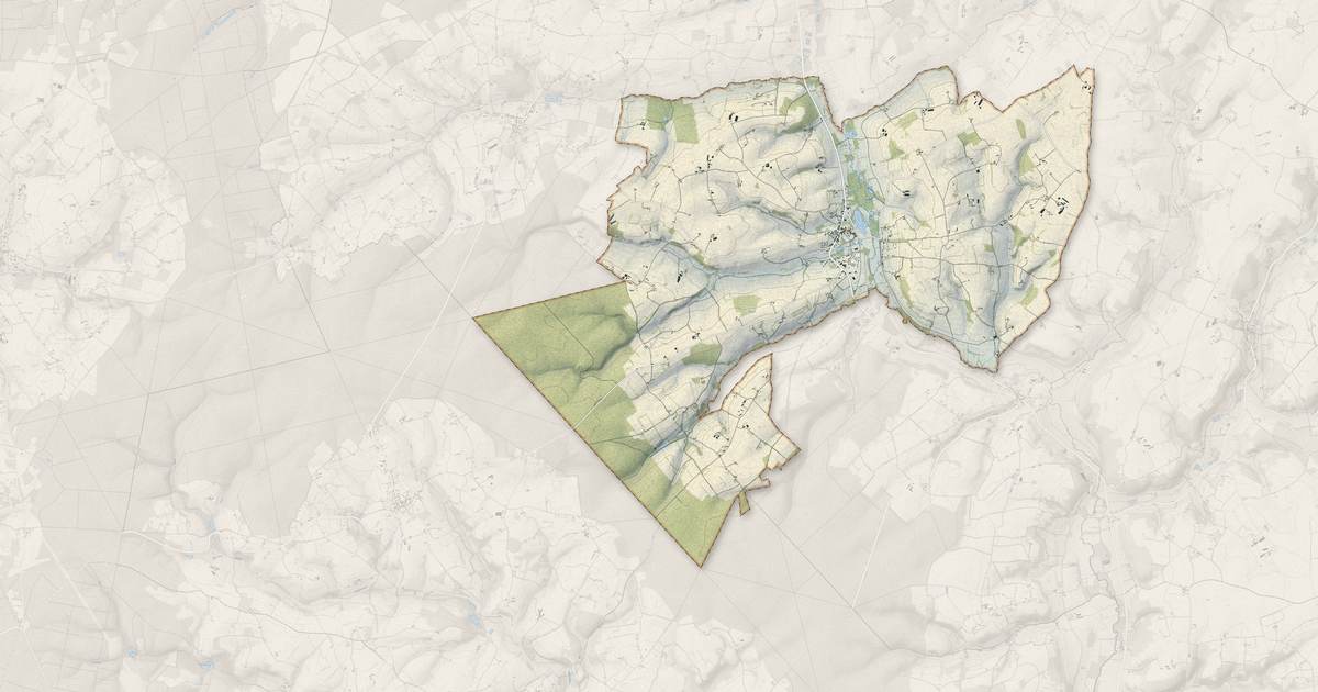 Portrait cartographique de Saint-Vincent-du-Lorouër : relief, eau, forêts, bâti et voies, calculés à partir des données de l'IGN