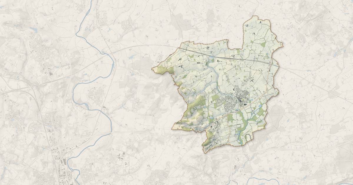 Portrait cartographique de Savigné-l'Évêque : relief, eau, forêts, bâti et voies, calculés à partir des données de l'IGN