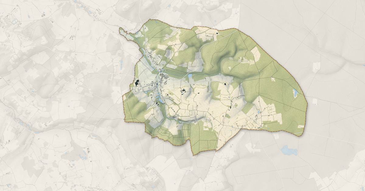 Portrait cartographique de Semur-en-Vallon : relief, eau, forêts, bâti et voies, calculés à partir des données de l'IGN