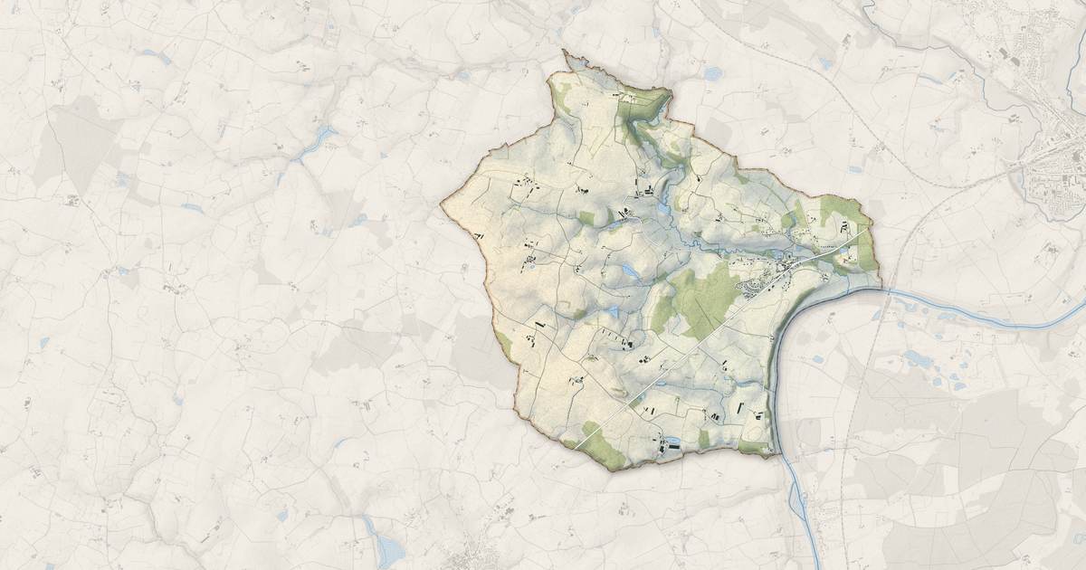 Portrait cartographique de Souvigné-sur-Sarthe : relief, eau, forêts, bâti et voies, calculés à partir des données de l'IGN