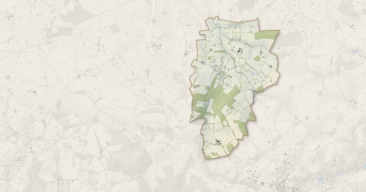 Portrait cartographique de Terrehault : relief, eau, forêts, bâti et voies, calculés à partir des données de l'IGN