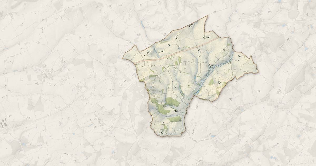 Portrait cartographique de Théligny : relief, eau, forêts, bâti et voies, calculés à partir des données de l'IGN