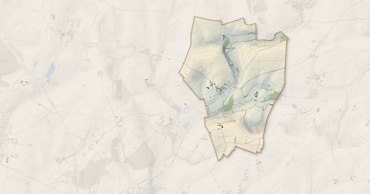 Portrait cartographique de Thoiré-sous-Contensor : relief, eau, forêts, bâti et voies, calculés à partir des données de l'IGN
