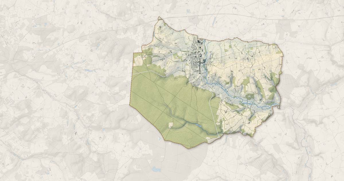 Portrait cartographique de Vibraye : relief, eau, forêts, bâti et voies, calculés à partir des données de l'IGN