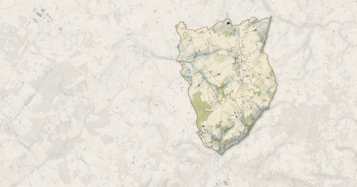 Portrait cartographique de Villaines-sous-Malicorne : relief, eau, forêts, bâti et voies, calculés à partir des données de l'IGN