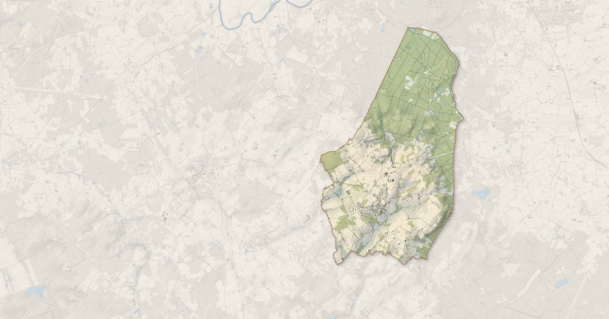 Portrait cartographique de Yvré-le-Pôlin : relief, eau, forêts, bâti et voies, calculés à partir des données de l'IGN
