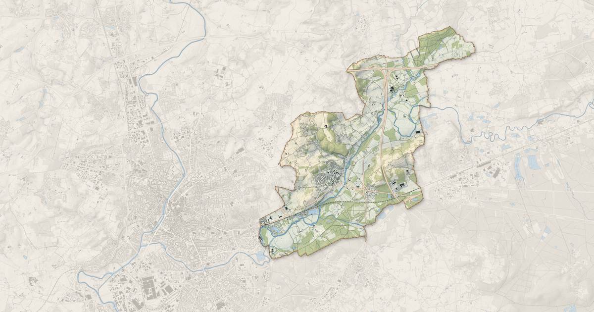 Portrait cartographique de Yvré-l'Évêque : relief, eau, forêts, bâti et voies, calculés à partir des données de l'IGN