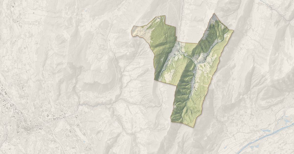 Portrait cartographique de Aillon-le-Jeune : relief, eau, forêts, bâti et voies, calculés à partir des données de l'IGN