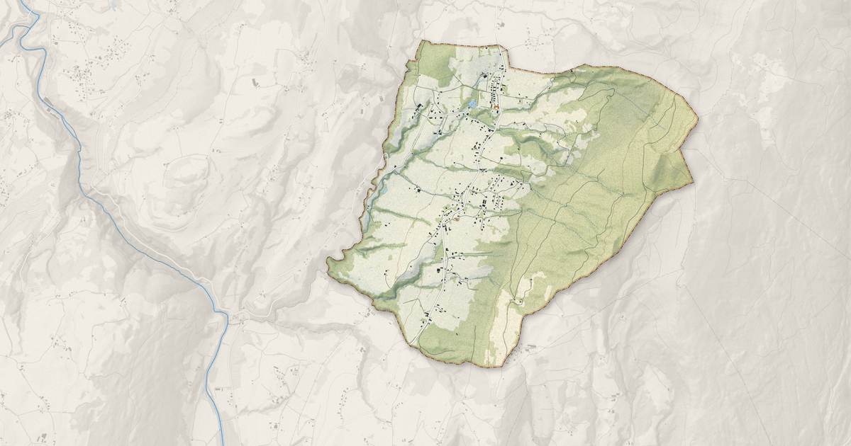 Portrait cartographique de La Bauche : relief, eau, forêts, bâti et voies, calculés à partir des données de l'IGN