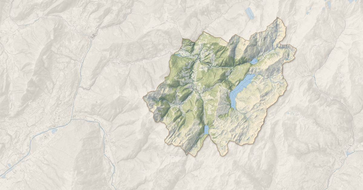 Portrait cartographique de Beaufort : relief, eau, forêts, bâti et voies, calculés à partir des données de l'IGN