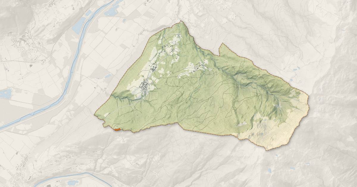 Portrait cartographique de Bonvillard : relief, eau, forêts, bâti et voies, calculés à partir des données de l'IGN