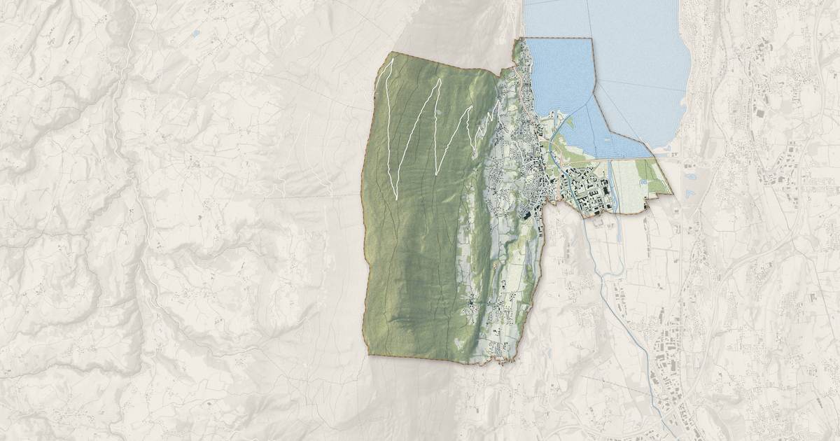 Portrait cartographique de Le Bourget-du-Lac : relief, eau, forêts, bâti et voies, calculés à partir des données de l'IGN