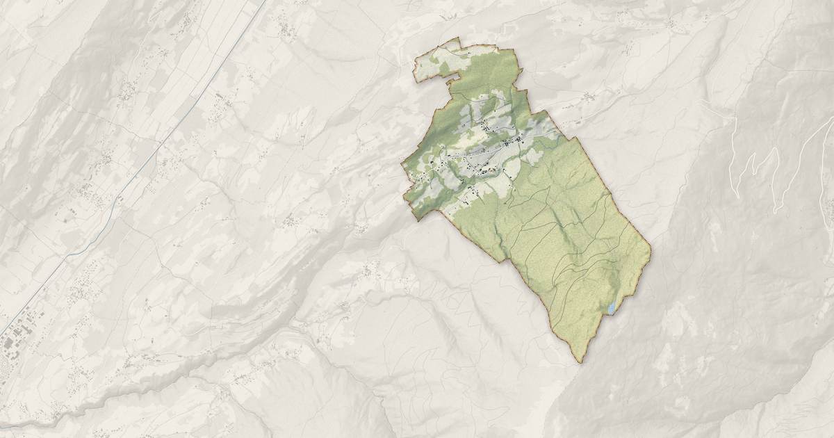 Portrait cartographique de Bourget-en-Huile : relief, eau, forêts, bâti et voies, calculés à partir des données de l'IGN