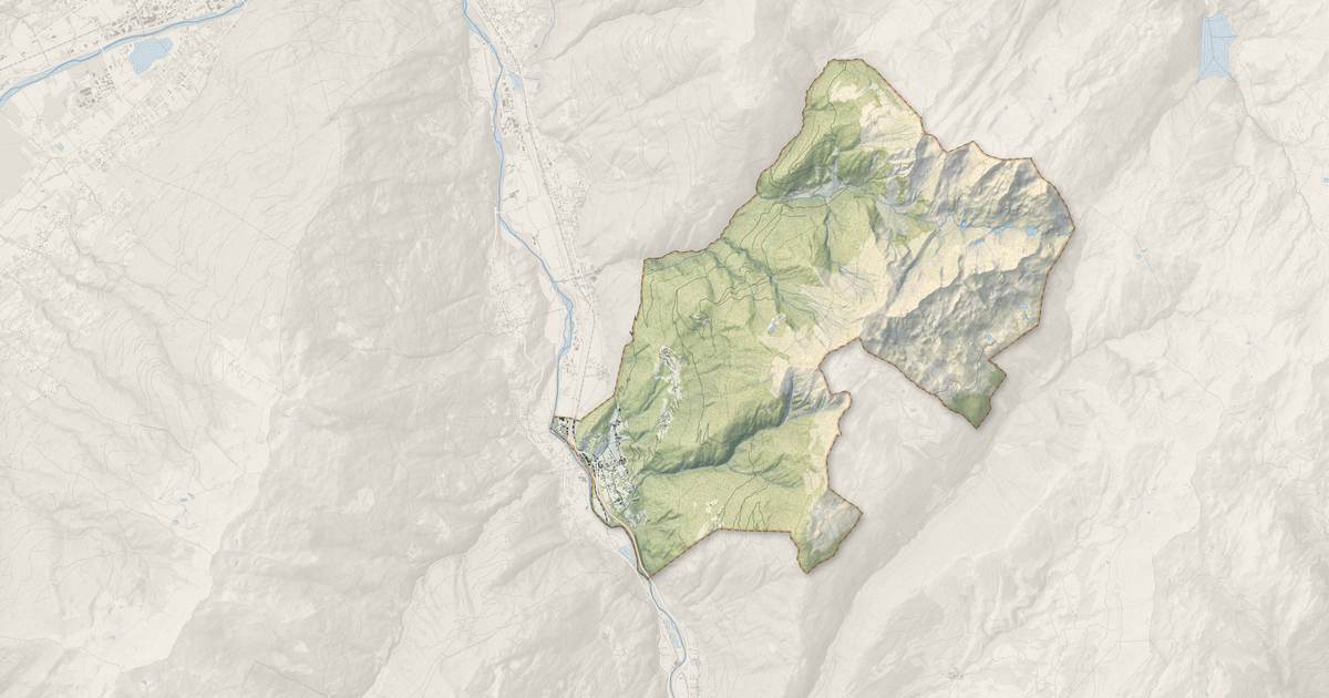 Portrait cartographique de Cevins : relief, eau, forêts, bâti et voies, calculés à partir des données de l'IGN