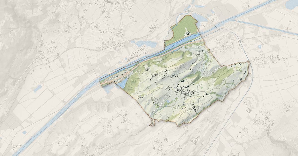 Portrait cartographique de Châteauneuf : relief, eau, forêts, bâti et voies, calculés à partir des données de l'IGN