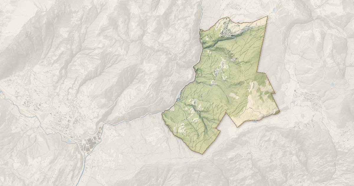 Portrait cartographique de Cohennoz : relief, eau, forêts, bâti et voies, calculés à partir des données de l'IGN