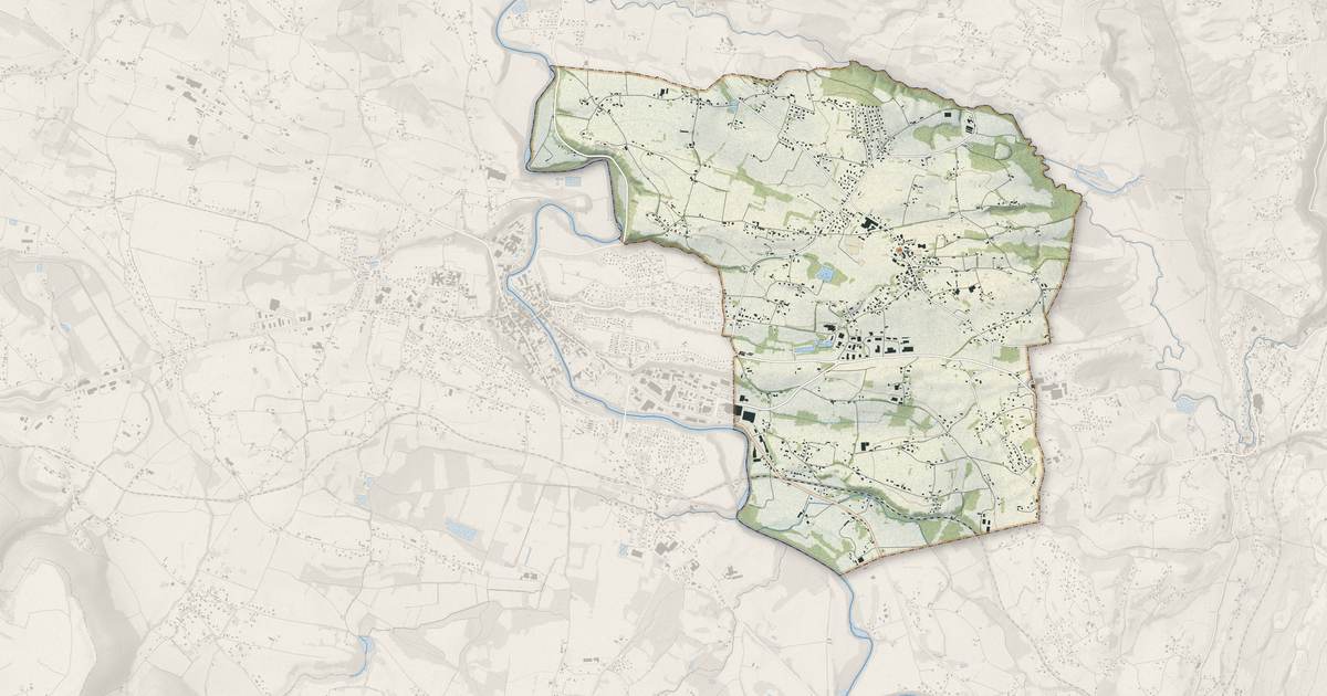 Portrait cartographique de Domessin : relief, eau, forêts, bâti et voies, calculés à partir des données de l'IGN
