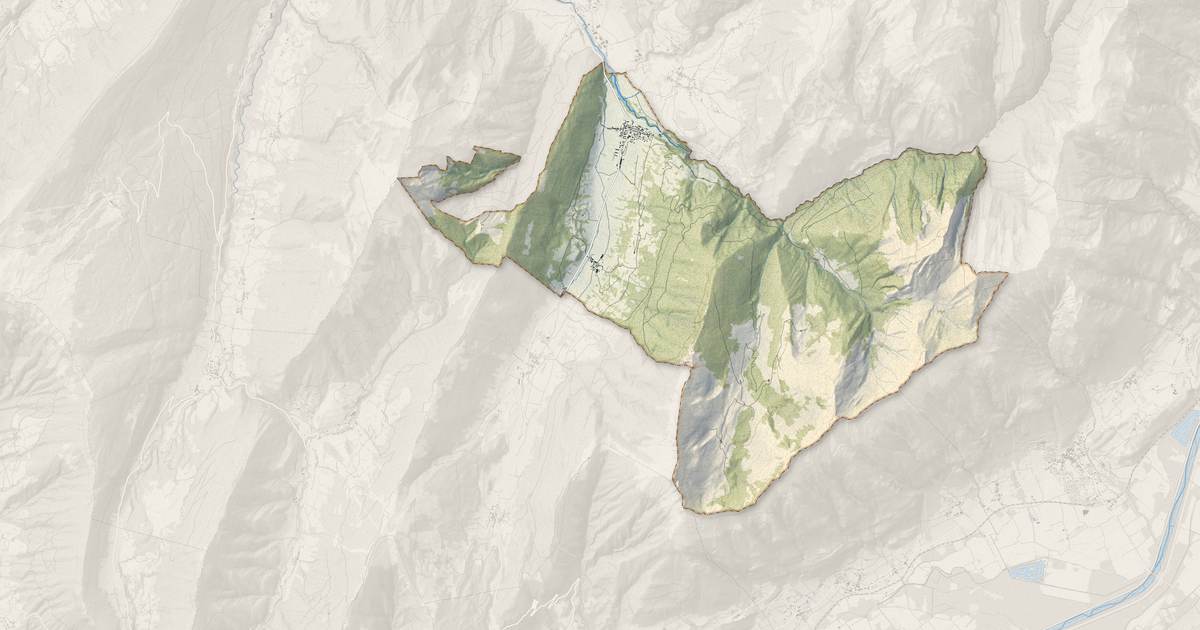 Portrait cartographique de École : relief, eau, forêts, bâti et voies, calculés à partir des données de l'IGN