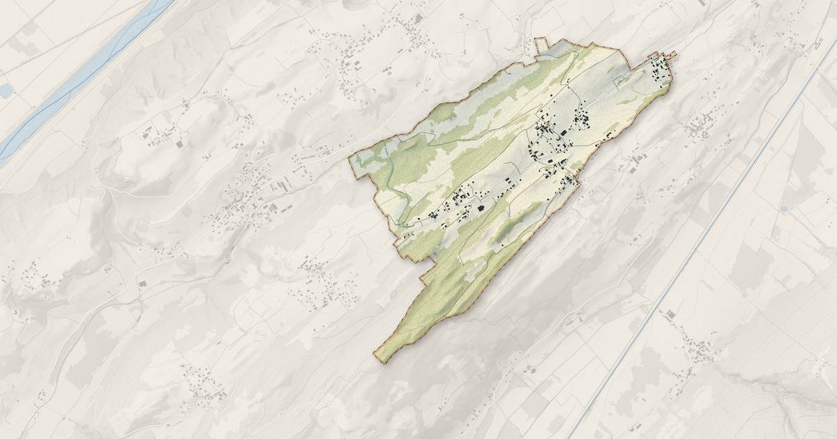 Portrait cartographique de Hauteville : relief, eau, forêts, bâti et voies, calculés à partir des données de l'IGN