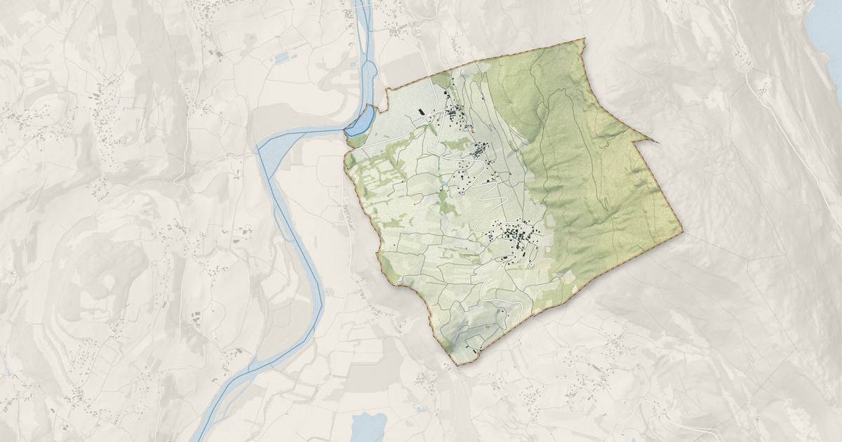 Portrait cartographique de Jongieux : relief, eau, forêts, bâti et voies, calculés à partir des données de l'IGN