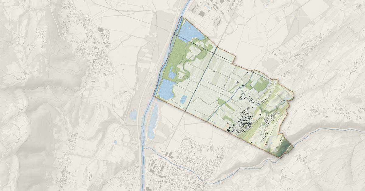 Portrait cartographique de Laissaud : relief, eau, forêts, bâti et voies, calculés à partir des données de l'IGN