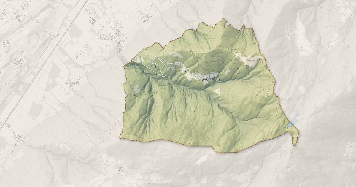 Portrait cartographique de Montendry : relief, eau, forêts, bâti et voies, calculés à partir des données de l'IGN