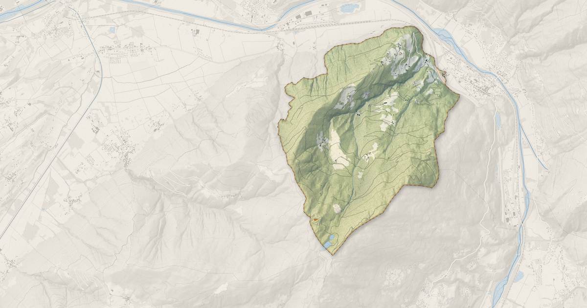 Portrait cartographique de Montgilbert : relief, eau, forêts, bâti et voies, calculés à partir des données de l'IGN