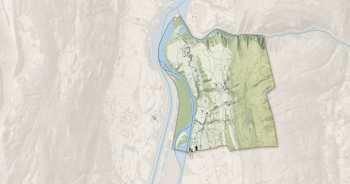 Portrait cartographique de Motz : relief, eau, forêts, bâti et voies, calculés à partir des données de l'IGN