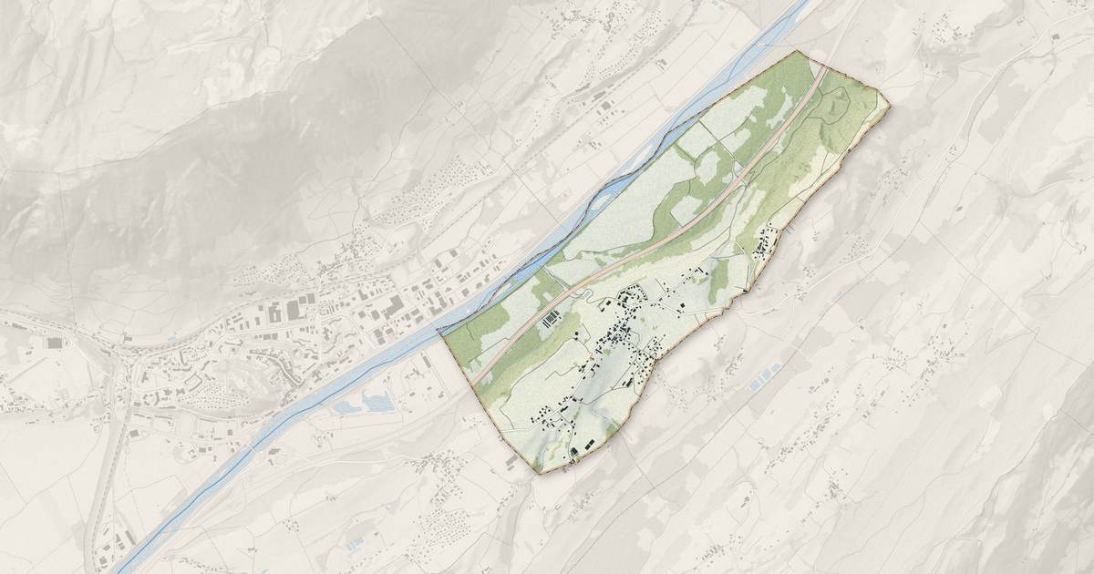 Portrait cartographique de Planaise : relief, eau, forêts, bâti et voies, calculés à partir des données de l'IGN