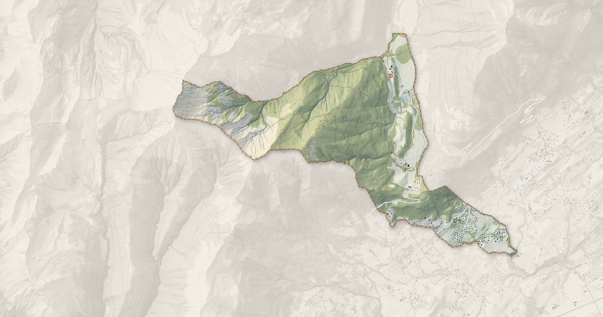 Portrait cartographique de Plancherine : relief, eau, forêts, bâti et voies, calculés à partir des données de l'IGN