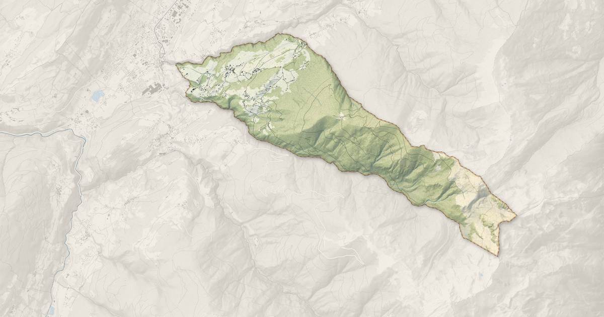 Portrait cartographique de Presle : relief, eau, forêts, bâti et voies, calculés à partir des données de l'IGN
