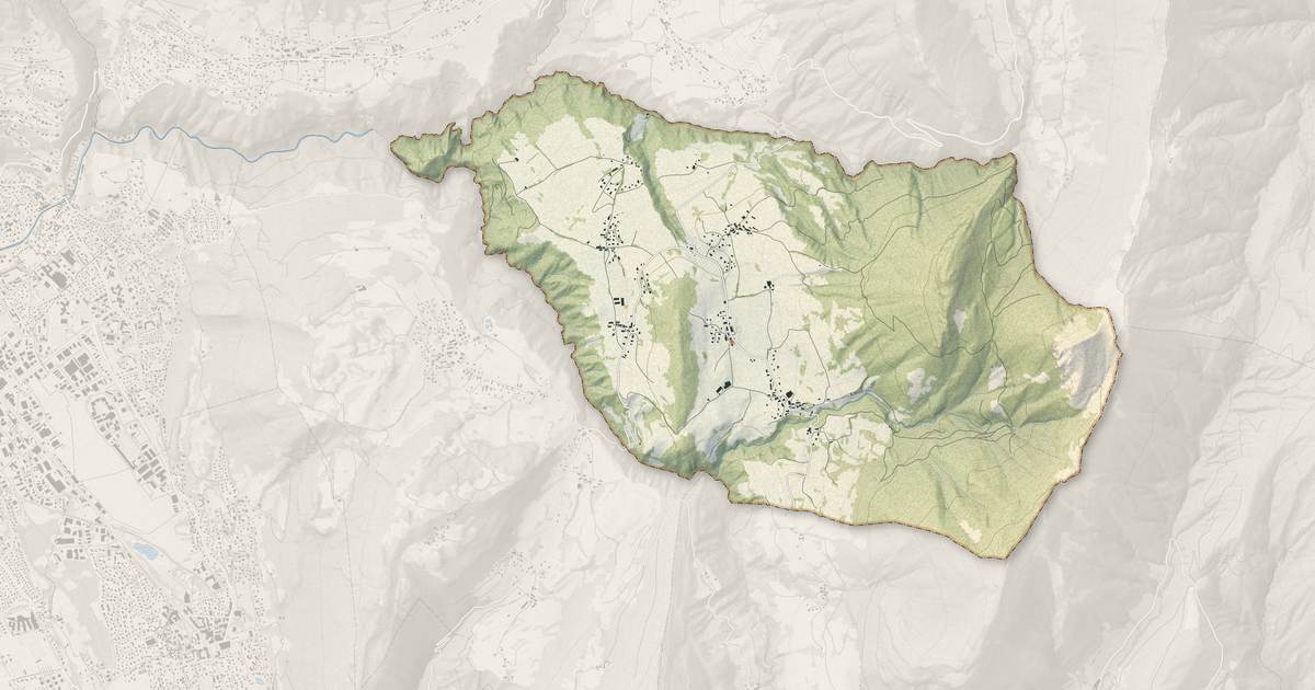 Portrait cartographique de Puygros : relief, eau, forêts, bâti et voies, calculés à partir des données de l'IGN
