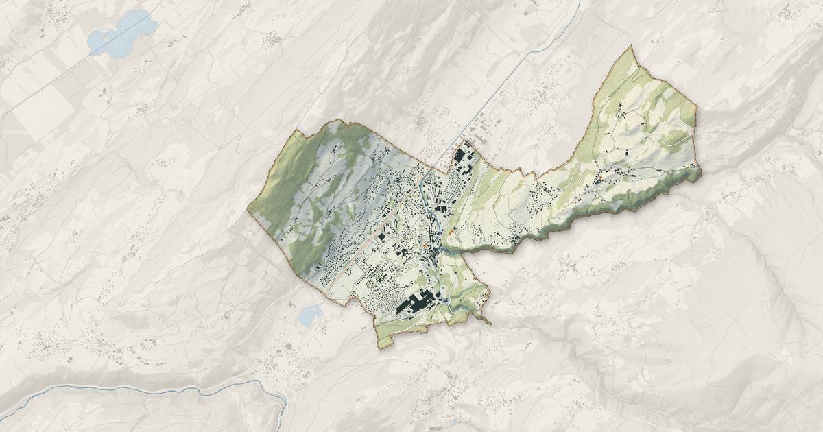 Portrait cartographique de Valgelon-La Rochette : relief, eau, forêts, bâti et voies, calculés à partir des données de l'IGN