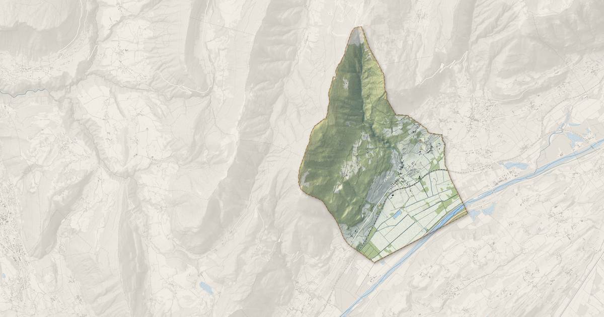 Portrait cartographique de Saint-Jean-de-la-Porte : relief, eau, forêts, bâti et voies, calculés à partir des données de l'IGN