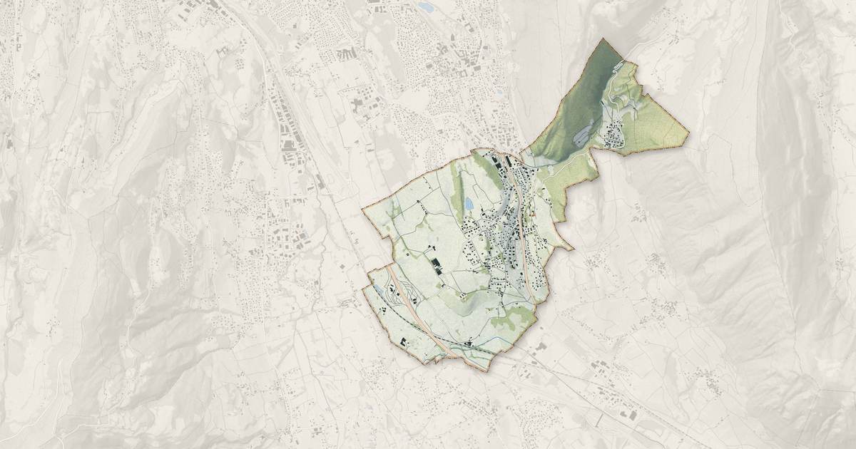 Portrait cartographique de Saint-Jeoire-Prieuré : relief, eau, forêts, bâti et voies, calculés à partir des données de l'IGN