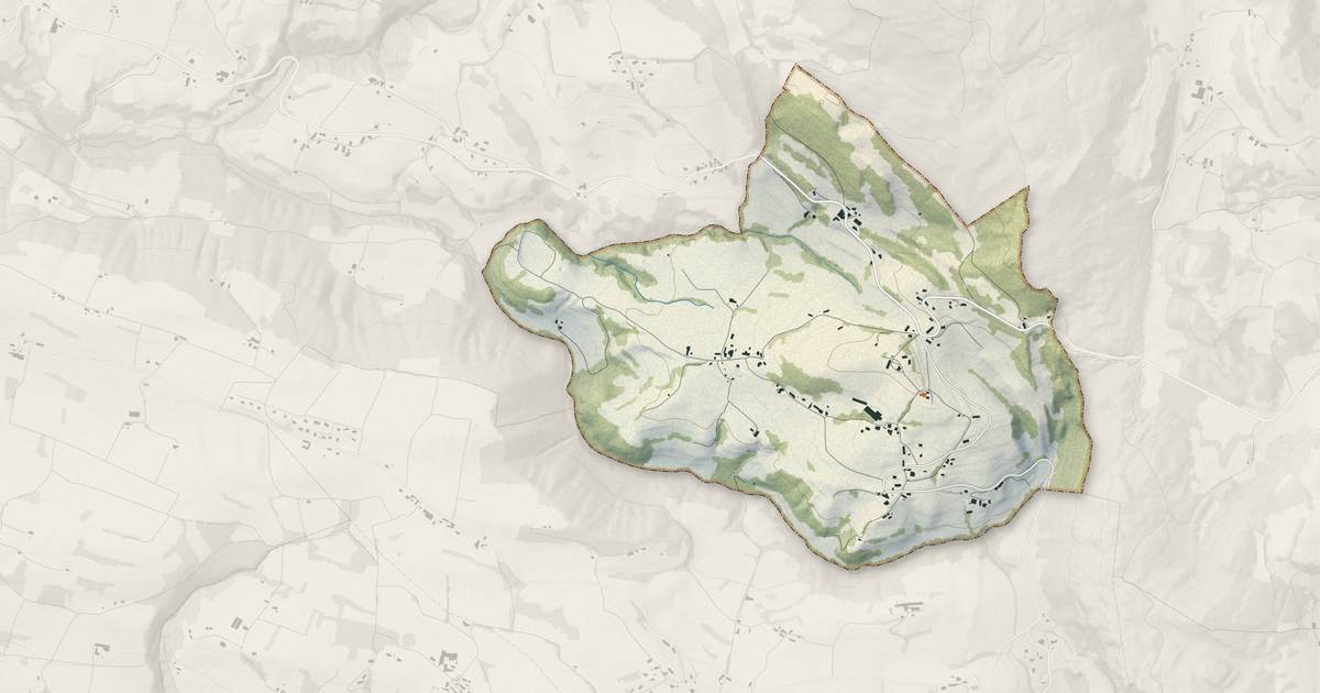 Portrait cartographique de Sainte-Marie-d'Alvey : relief, eau, forêts, bâti et voies, calculés à partir des données de l'IGN