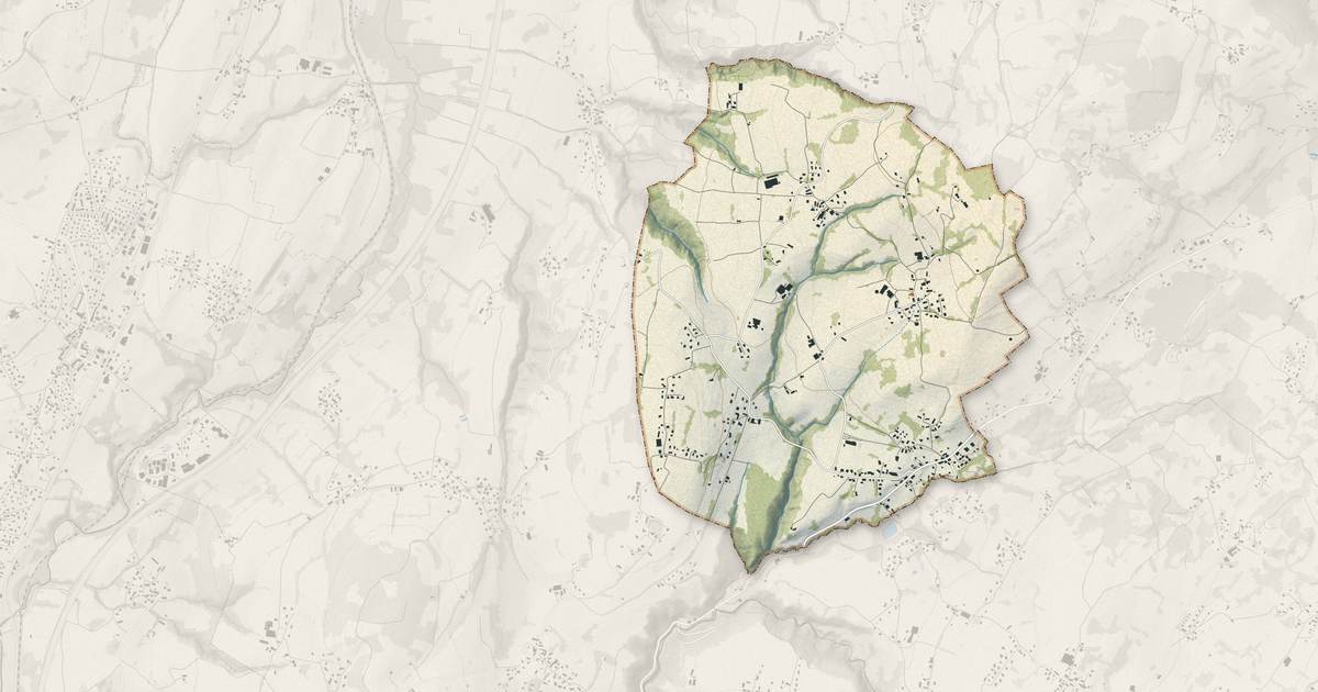 Portrait cartographique de Saint-Ours : relief, eau, forêts, bâti et voies, calculés à partir des données de l'IGN