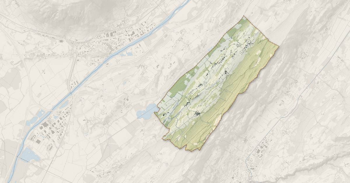 Portrait cartographique de Saint-Pierre-de-Soucy : relief, eau, forêts, bâti et voies, calculés à partir des données de l'IGN