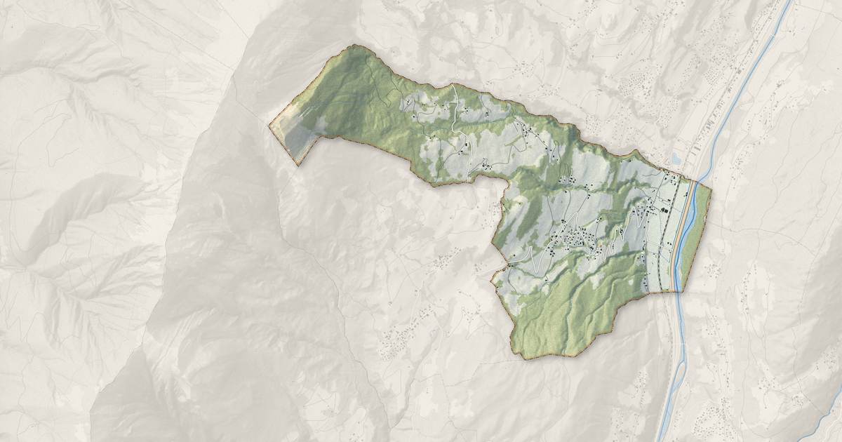 Portrait cartographique de Thénésol : relief, eau, forêts, bâti et voies, calculés à partir des données de l'IGN