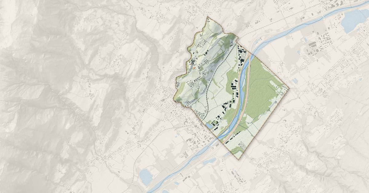 Portrait cartographique de Tournon : relief, eau, forêts, bâti et voies, calculés à partir des données de l'IGN