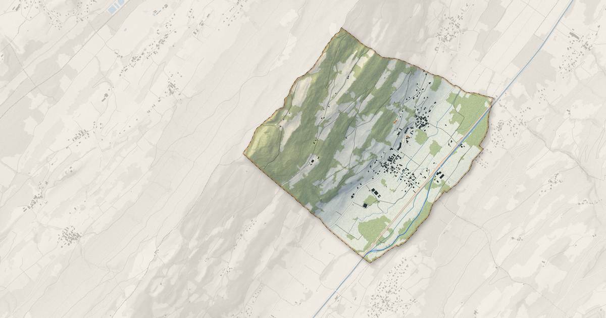 Portrait cartographique de Villard-Sallet : relief, eau, forêts, bâti et voies, calculés à partir des données de l'IGN
