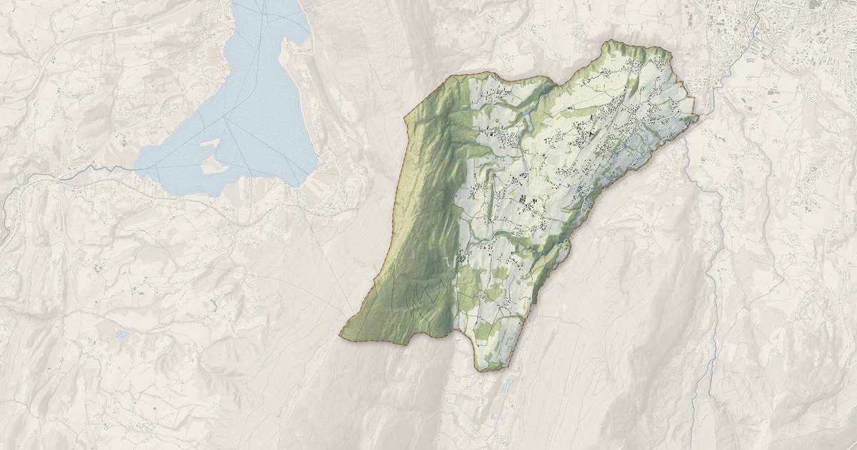 Portrait cartographique de Vimines : relief, eau, forêts, bâti et voies, calculés à partir des données de l'IGN