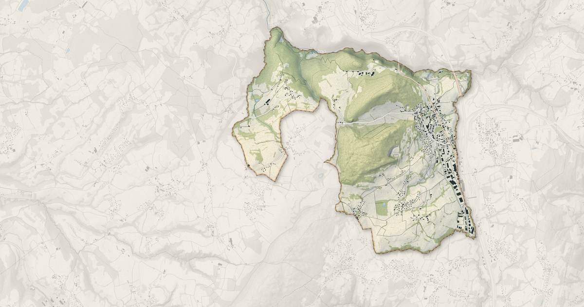 Portrait cartographique de Allonzier-la-Caille : relief, eau, forêts, bâti et voies, calculés à partir des données de l'IGN