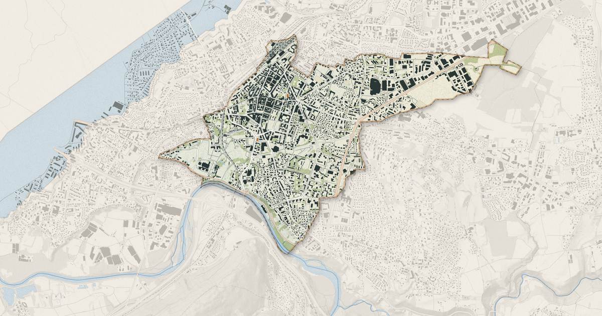 Portrait cartographique de Annemasse : relief, eau, forêts, bâti et voies, calculés à partir des données de l'IGN