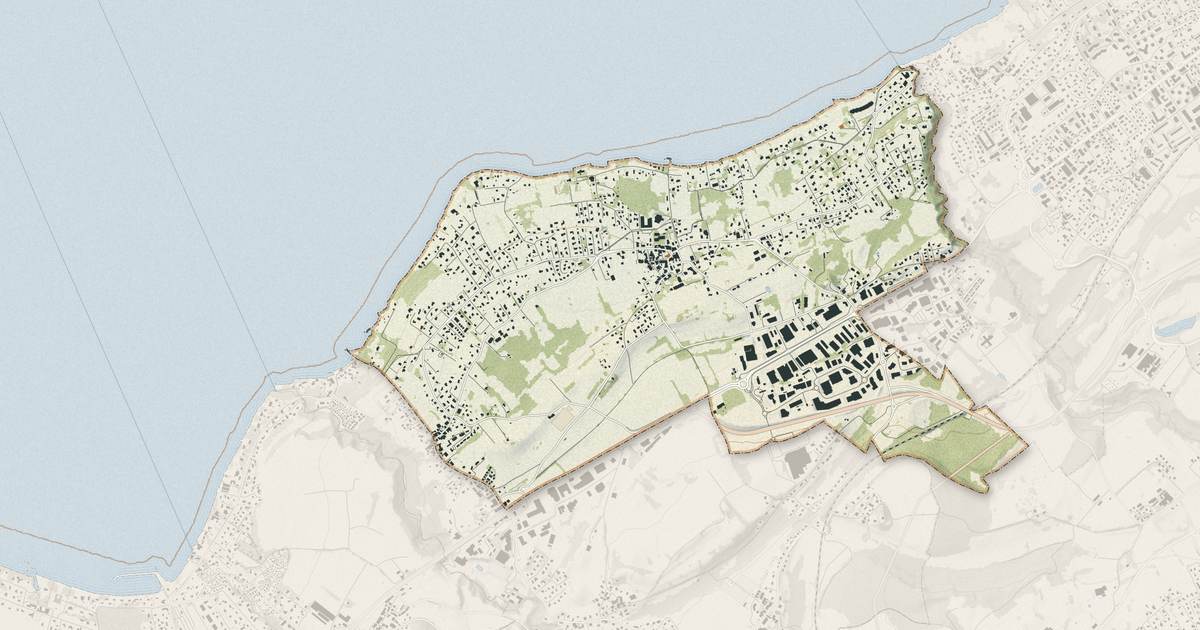 Portrait cartographique de Anthy-sur-Léman : relief, eau, forêts, bâti et voies, calculés à partir des données de l'IGN