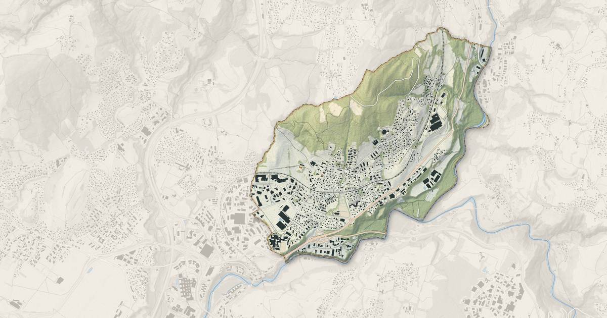 Portrait cartographique de Argonay : relief, eau, forêts, bâti et voies, calculés à partir des données de l'IGN