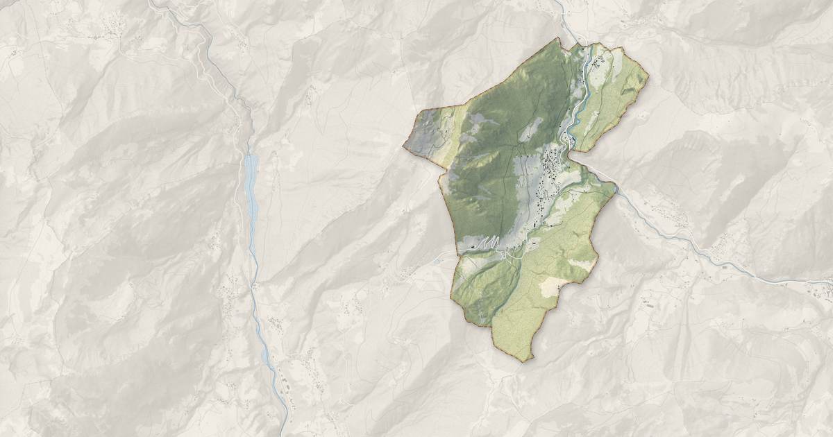 Portrait cartographique de Bonnevaux : relief, eau, forêts, bâti et voies, calculés à partir des données de l'IGN