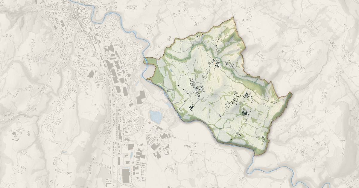Portrait cartographique de Boussy : relief, eau, forêts, bâti et voies, calculés à partir des données de l'IGN