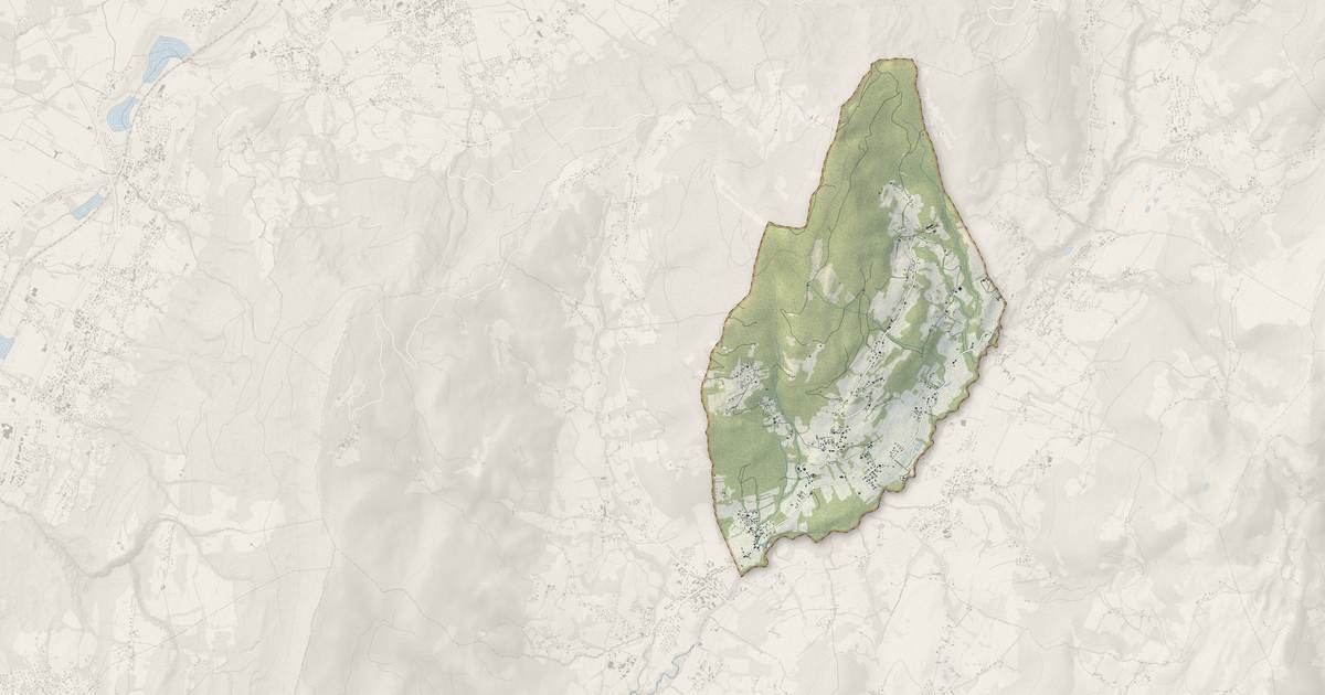 Portrait cartographique de Burdignin : relief, eau, forêts, bâti et voies, calculés à partir des données de l'IGN