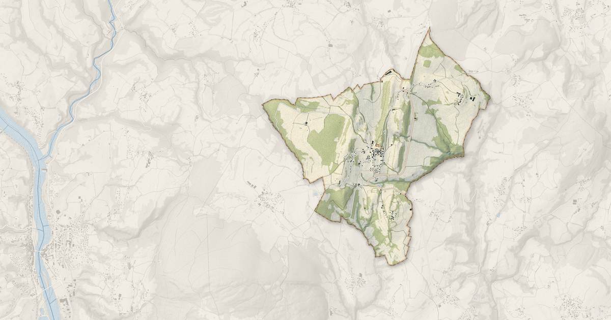 Portrait cartographique de Clermont : relief, eau, forêts, bâti et voies, calculés à partir des données de l'IGN